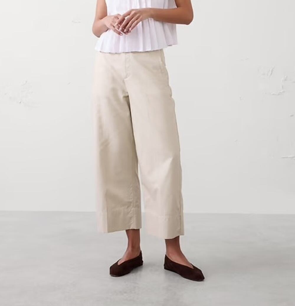 Banana Republic Wide Leg High Rise Cropped Pant Size 2 Natural Stone Minimal NWT